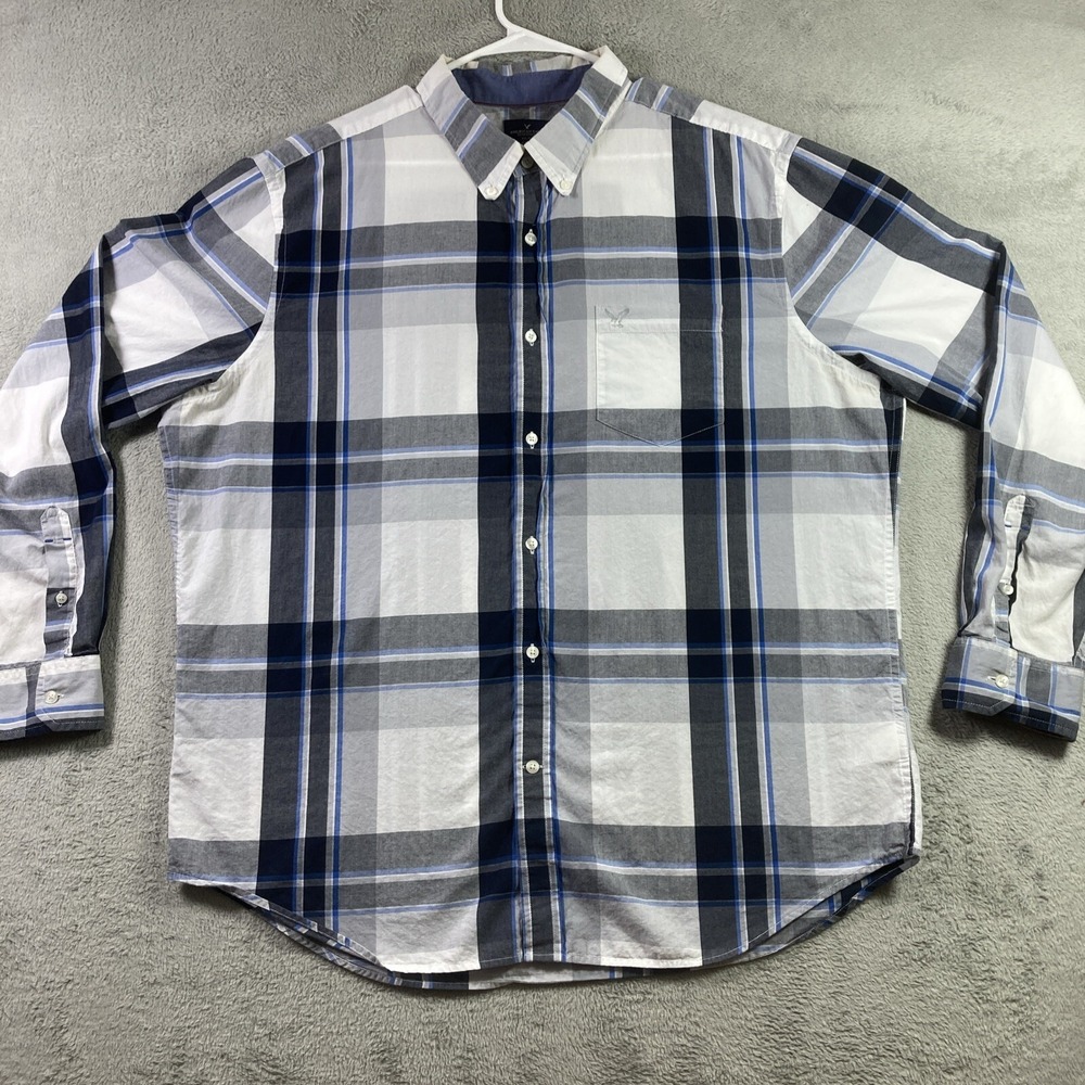 American Eagle Outfitters Shirt Adult XXL 2XL Plaid Classic Fit Casual LS Pocket